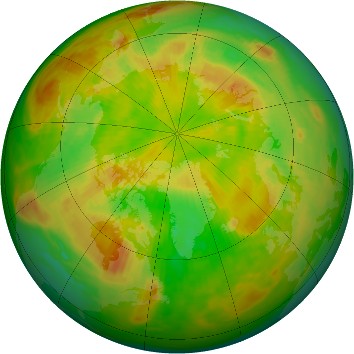 Arctic ozone map for 29 May 1989